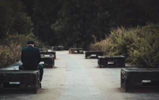 man sitting on a bench